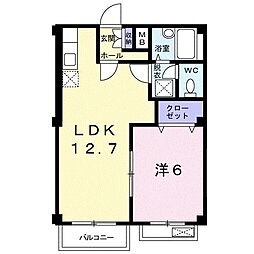フォレストパークA 1LDKの間取図画像