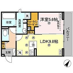 リエートパーク 3階1LDKの間取り