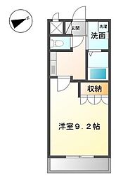 プランドール 1Kの間取図画像