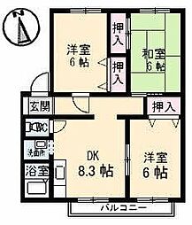 サンビレッジ高松K 3DKの間取図画像