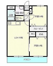 ループサイド 2LDKの間取図画像