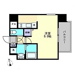 S-FORT高松中野町 3階1Kの間取り