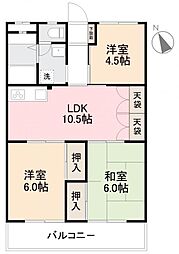 アルト木太1 3LDKの間取図画像