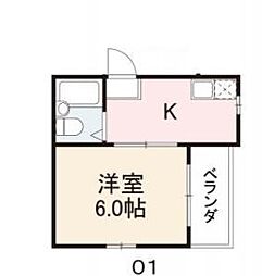 Yuta-Build-1 1Kの間取図画像