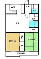 番町ロックレジデンス 2LDKの間取図画像
