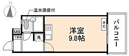 R-RESIDENCETAKAMATSU ワンルームの間取図画像