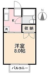 コーポラス阿部A棟 1Kの間取図画像