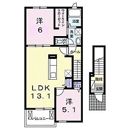 サンシャインサイド 2LDKの間取図画像