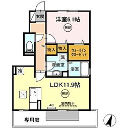 ルーラルタウンA 1LDKの間取図画像