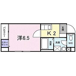 れいけん 1Kの間取図画像