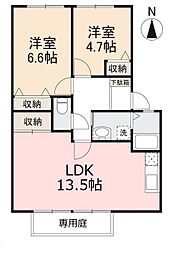 フォブールサンパ 2LDKの間取図画像