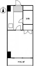 サンマリービル 1Kの間取図画像