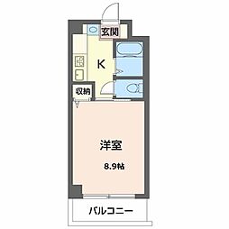 泉川マンション 1Kの間取図画像