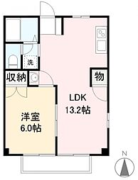 ボンセジュール 1LDKの間取図画像