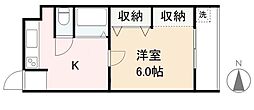 新川ハイツ 1Kの間取図画像