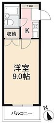 ハイム花園 1Kの間取図画像