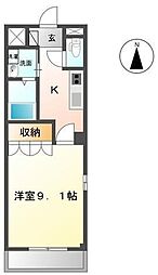 グランチェスタ2 1Kの間取図画像