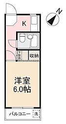 サニーハイツ宮脇 1Kの間取図画像