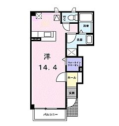 クレイン ワンルームの間取図画像