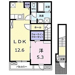 アプファールドI 1LDKの間取図画像