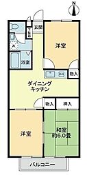 フォブール大井A 3DKの間取図画像