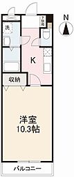 ディアパレス 1Kの間取図画像