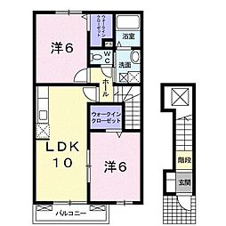 グローヴ・ガーデン2 2LDKの間取図画像