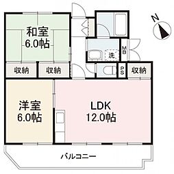 シティ87 2LDKの間取図画像