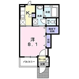 ブライトエフ 1Kの間取図画像