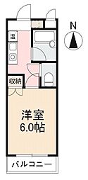 フリーダムリバーサイド 1Kの間取図画像