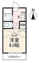 AshiyaVivid観光町 1Kの間取図画像