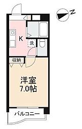 リビエール楠上 1Kの間取図画像