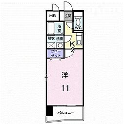マーヴェラス太田 1Kの間取図画像