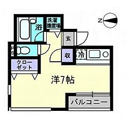 フォレストコート藤塚 ワンルームの間取図画像