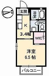 バリュージュM 1Kの間取図画像