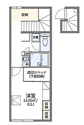 レオパレスK&S 1Kの間取図画像