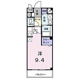 センチュリー21J ワンルームの間取図画像