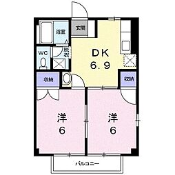 タウニー武下 2DKの間取図画像