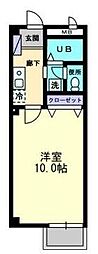 カレッジハイツ山地A 1Kの間取図画像