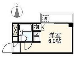 岡ハイツ ワンルームの間取図画像
