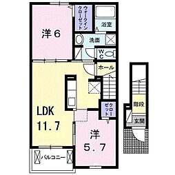 アルバーダ1 2LDKの間取図画像