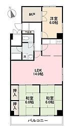 第3グリーンハイツ松縄 3LDKの間取図画像