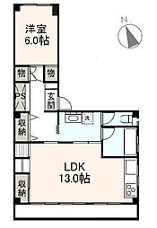 LuontoKameokacho 1LDKの間取図画像