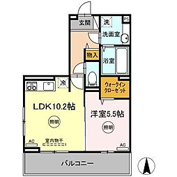 クラルス 1LDKの間取図画像