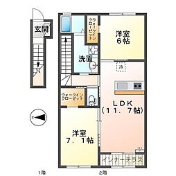 デパール1 2LDKの間取図画像