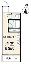 ウエストハイツ ワンルームの間取図画像