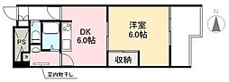 藤塚コーポラス 1DKの間取図画像