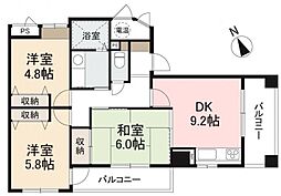 ボンヌ・シャンス 3DKの間取図画像