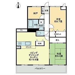 フィネスノア 2SLDKの間取図画像
