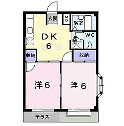 フォレストパークA 2DKの間取図画像